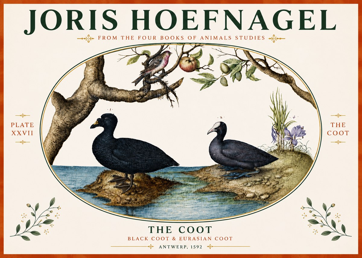 Joris Hoefnagel The Coot No5 - Plakát