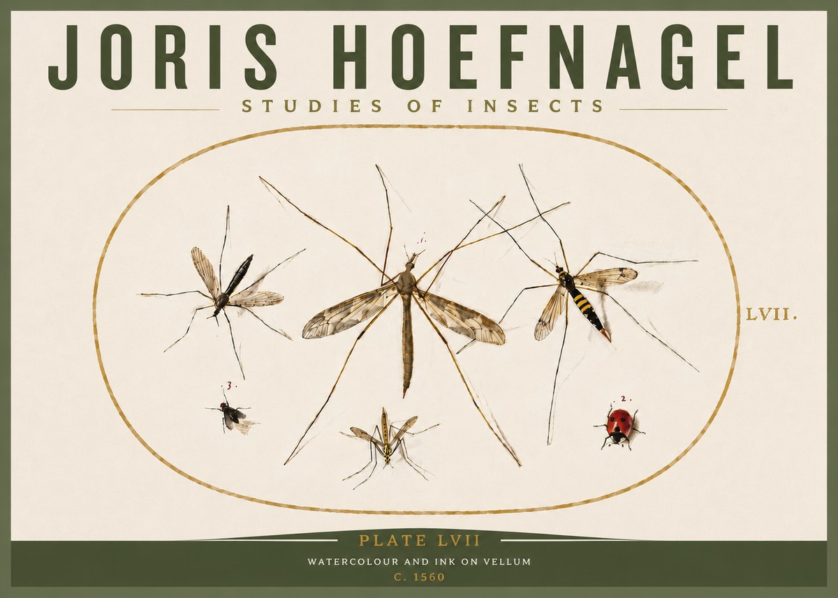 Joris Hoefnagel Studies of Insects II No5 - Plakát