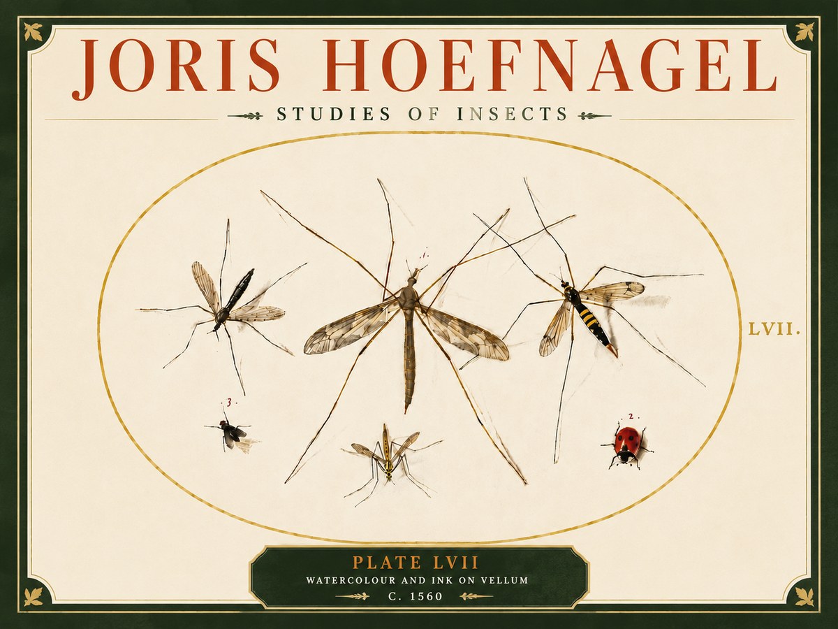 Joris Hoefnagel Studies of Insects II No6 - Plakát
