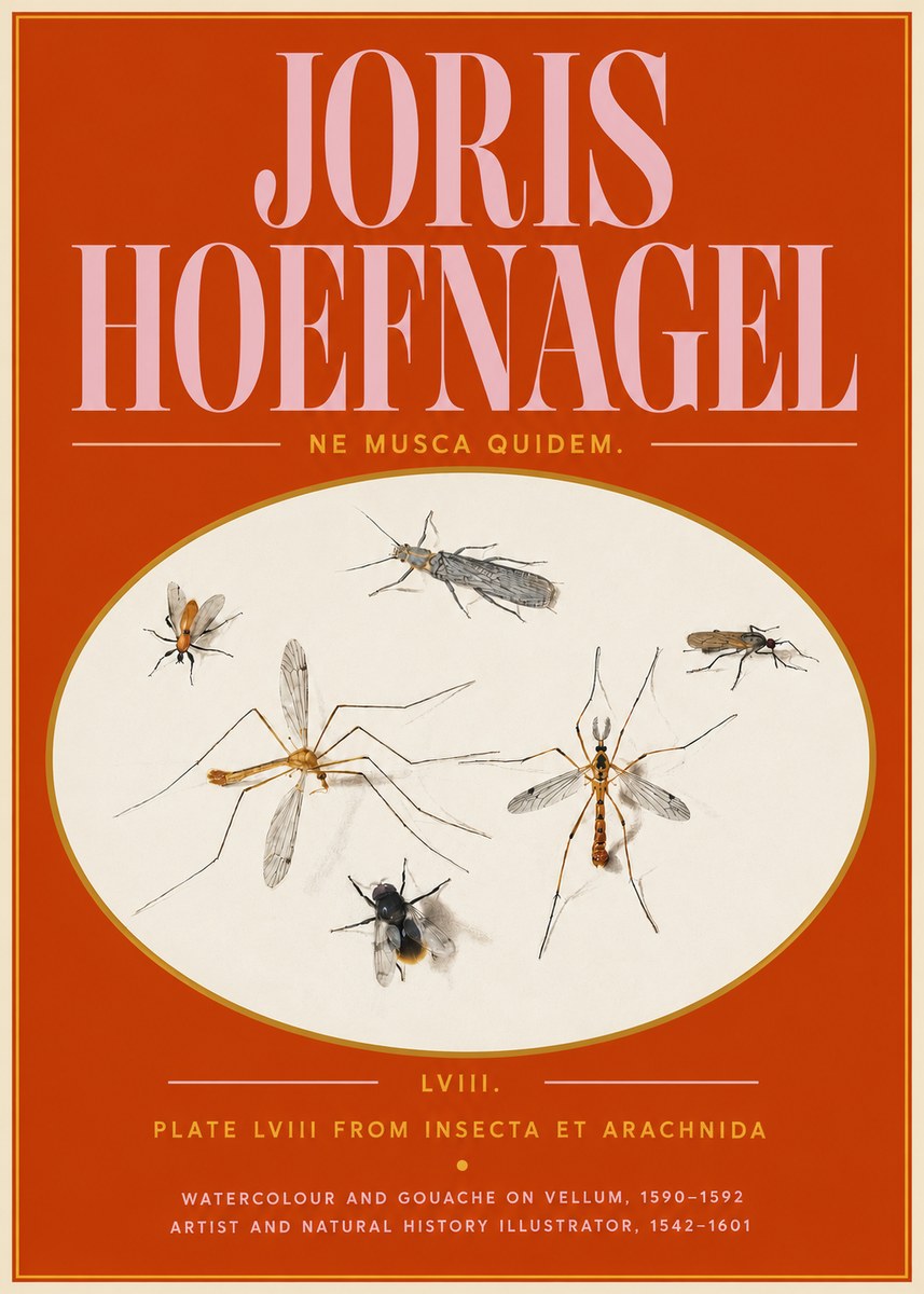 Joris Hoefnagel Plate Lviii from Insecta Et Arachnida No5 - Plakát
