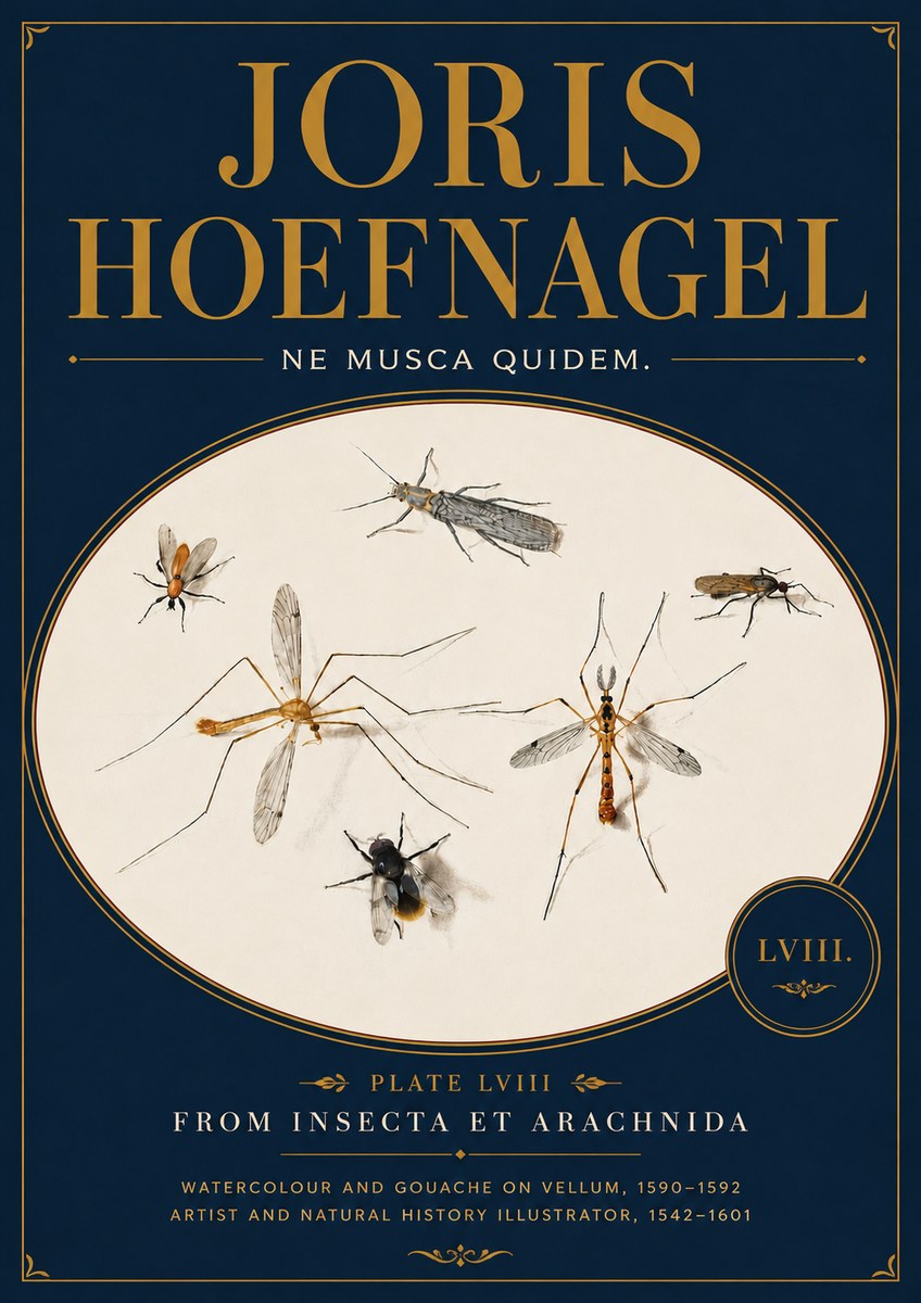 Joris Hoefnagel Plate Lviii from Insecta Et Arachnida No6 - Plakát