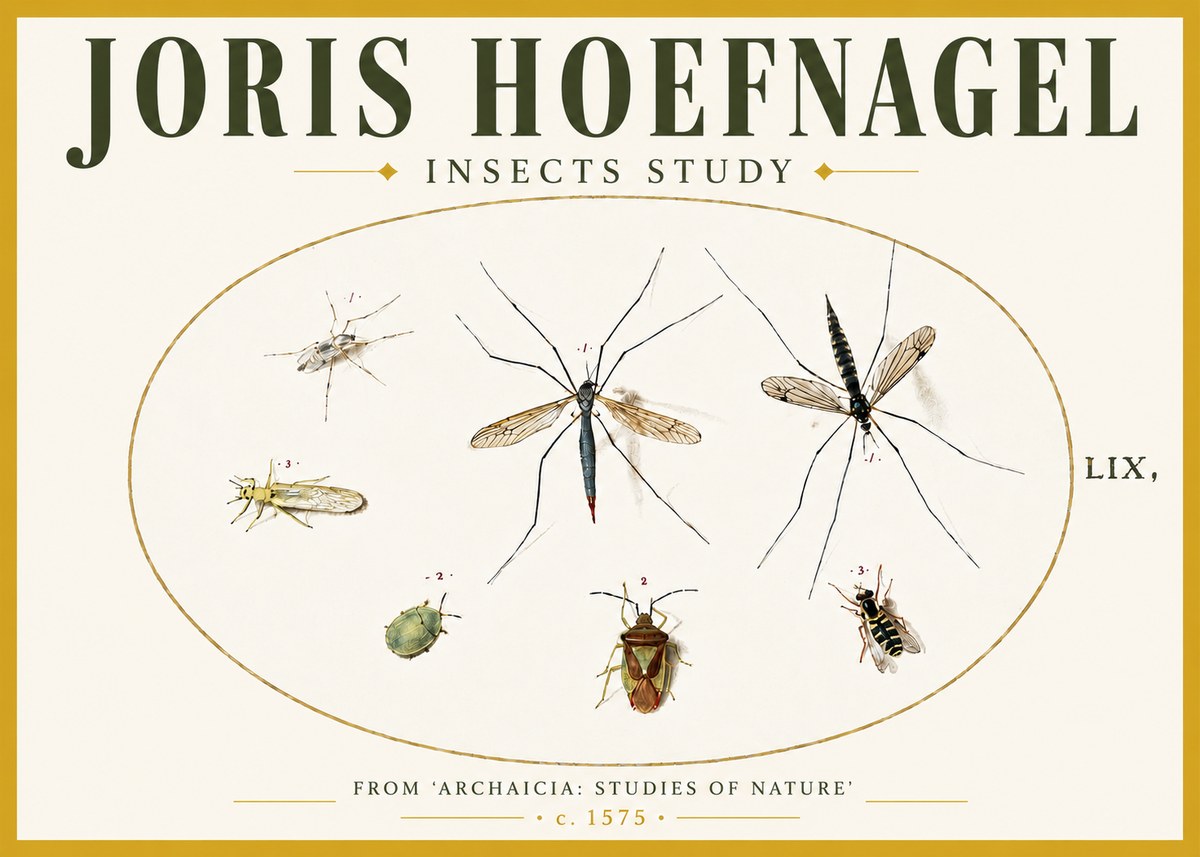 Joris Hoefnagel Insects Study I No5 - Plakát