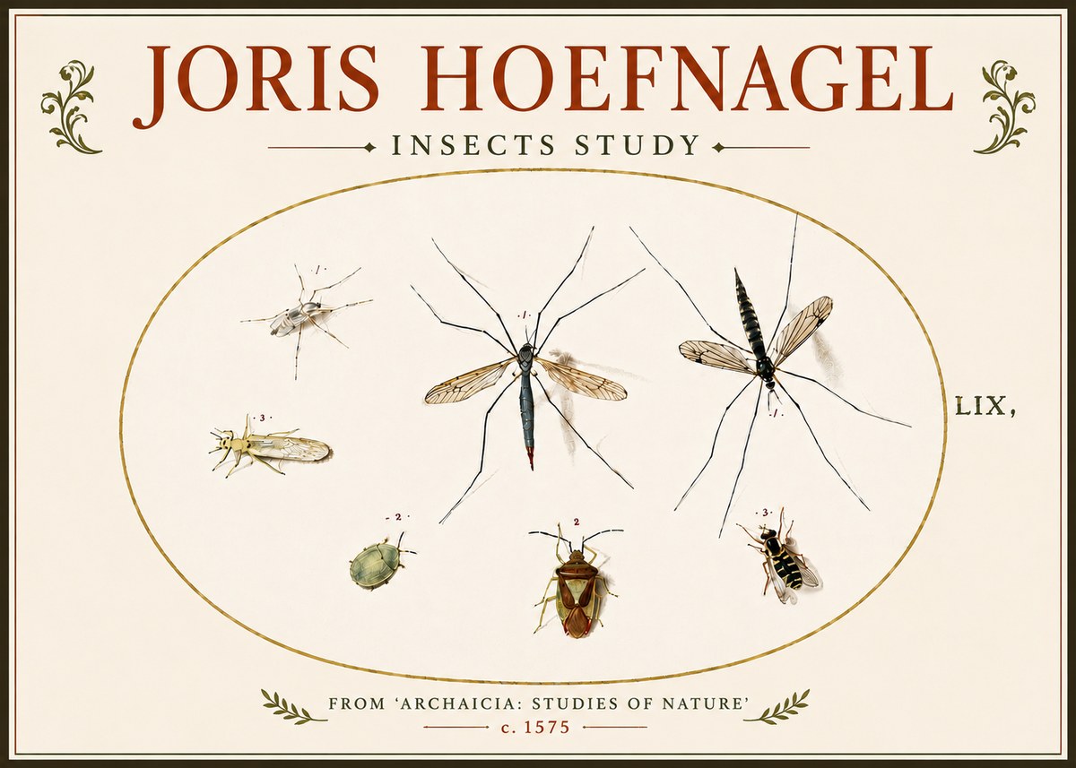 Joris Hoefnagel Insects Study I No6 - Plakát
