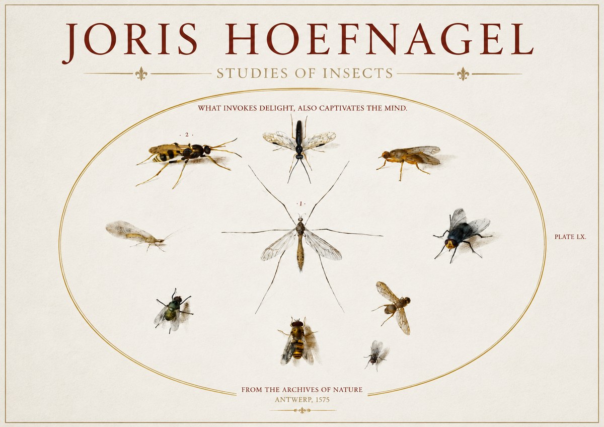 Joris Hoefnagel Studies of Insects III No3 - Plakát