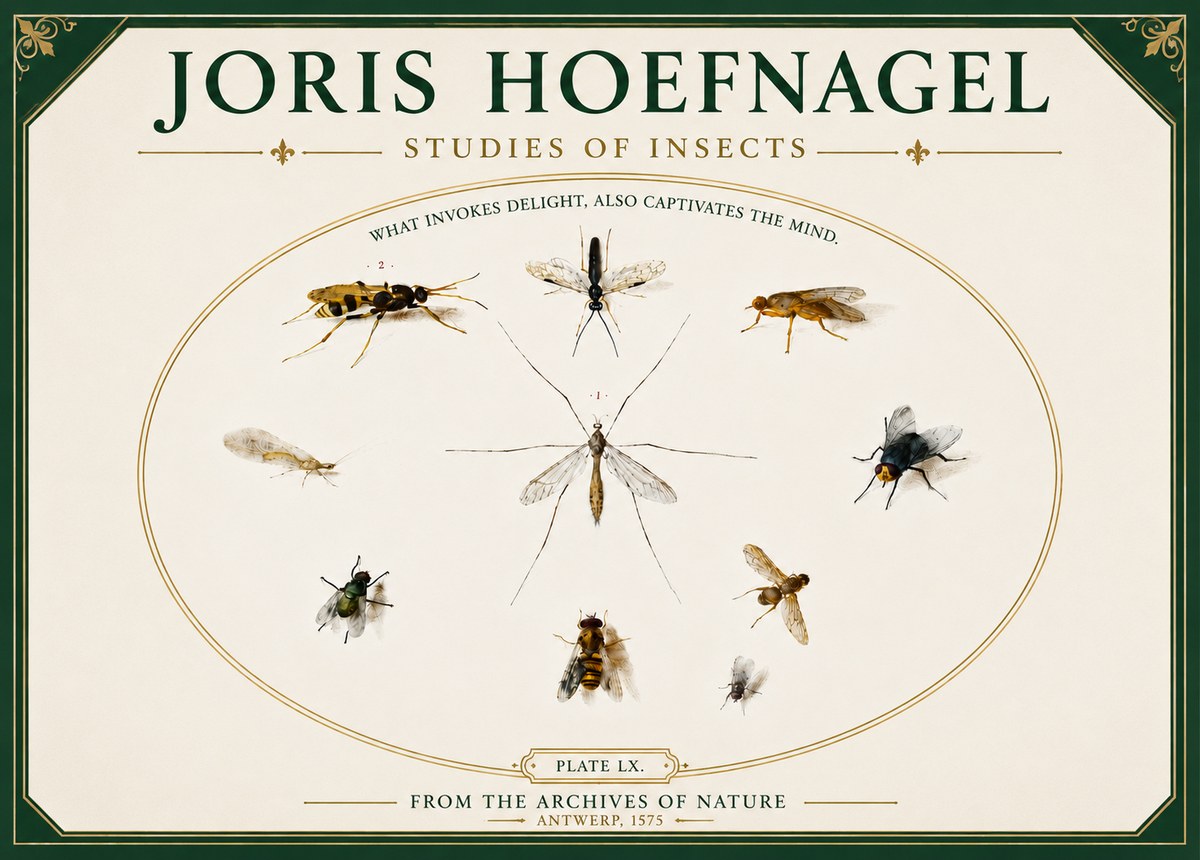 Joris Hoefnagel Studies of Insects III No5 - Plakát