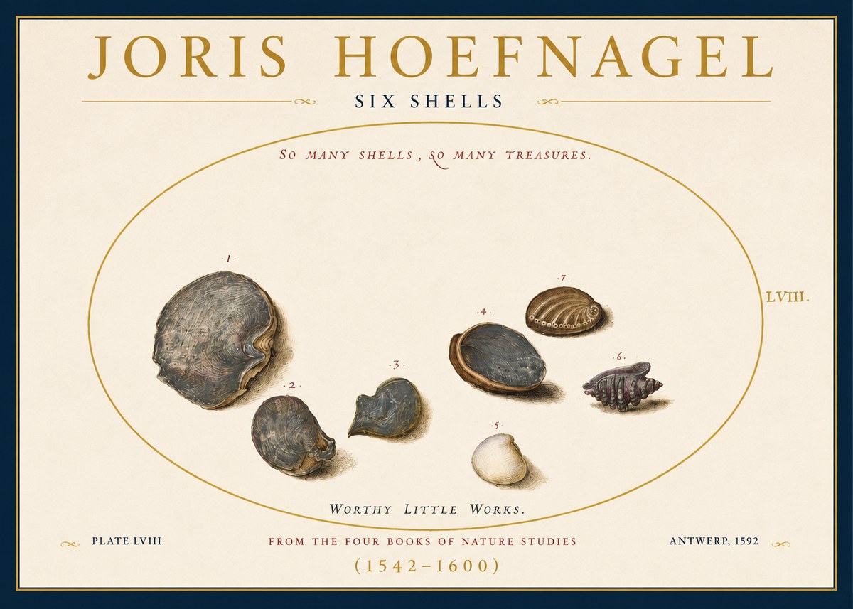 Joris Hoefnagel Six Shells No3 - Plakát