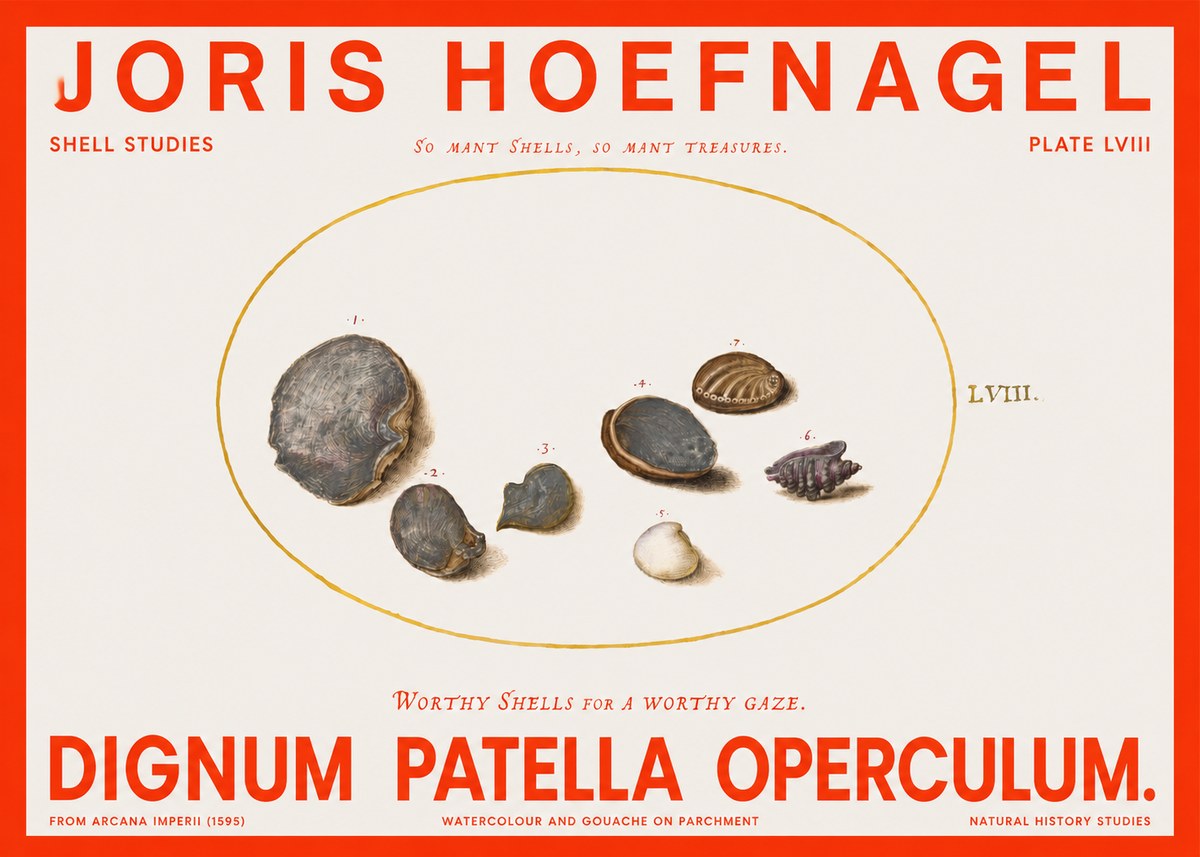 Joris Hoefnagel Six Shells No6 - Plakát