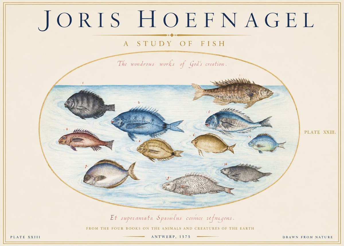 Joris Hoefnagel A Study of Fish No1 - Plakát