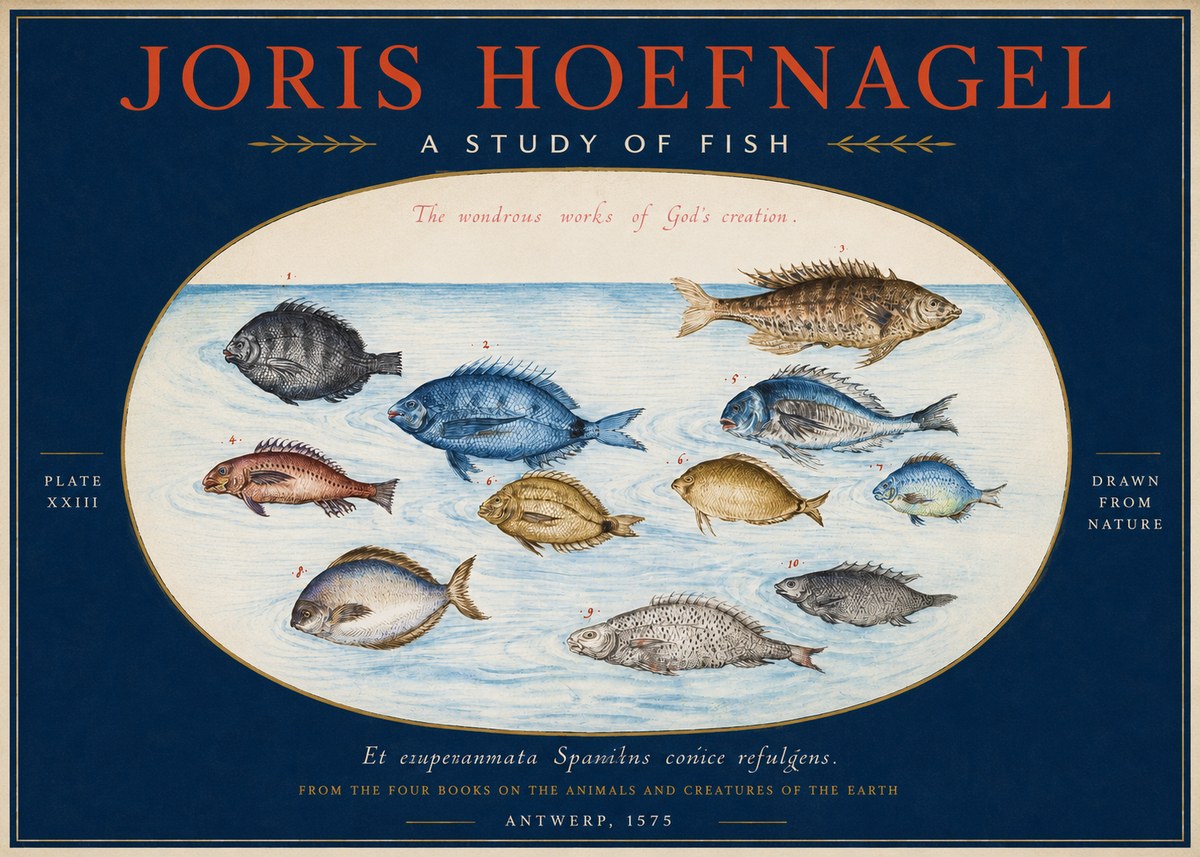Joris Hoefnagel A Study of Fish No2 - Plakát