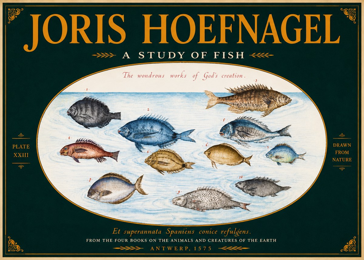 Joris Hoefnagel A Study of Fish No4 - Plakát