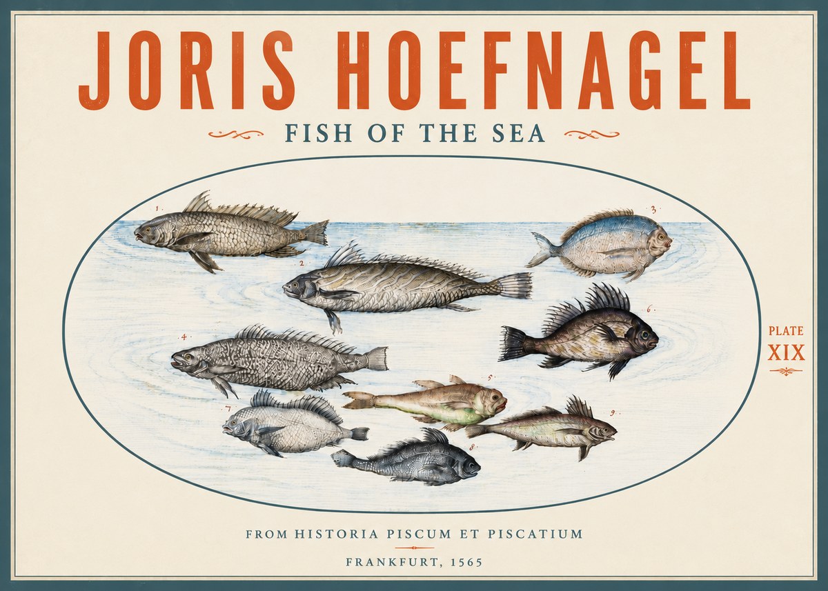 Joris Hoefnagel Fish of the Sea No5 - Plakát