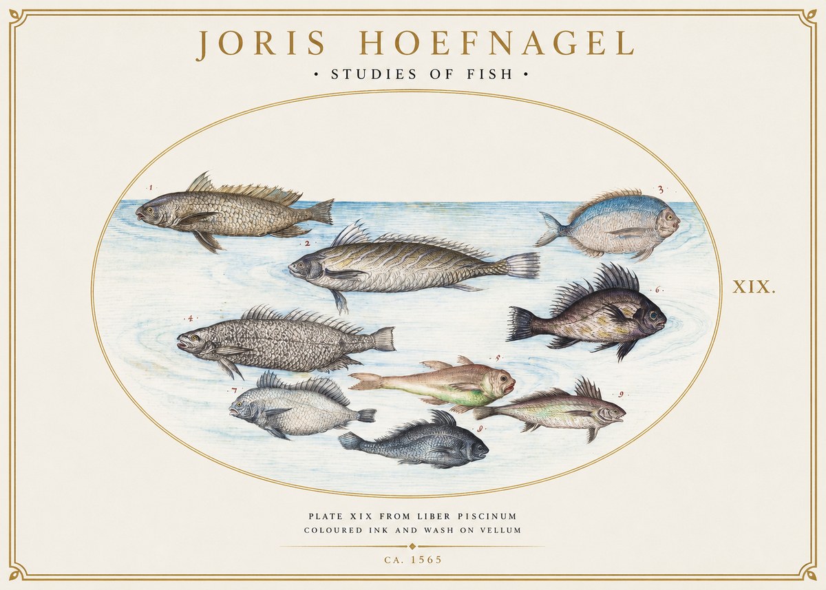 Joris Hoefnagel Fish of the Sea No6 - Plakát