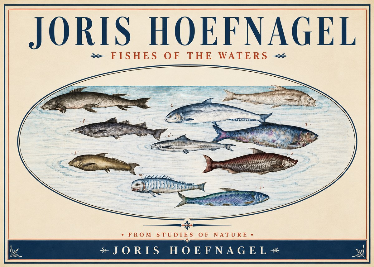 Joris Hoefnagel Fishes of the Waters II No4 - Plakát