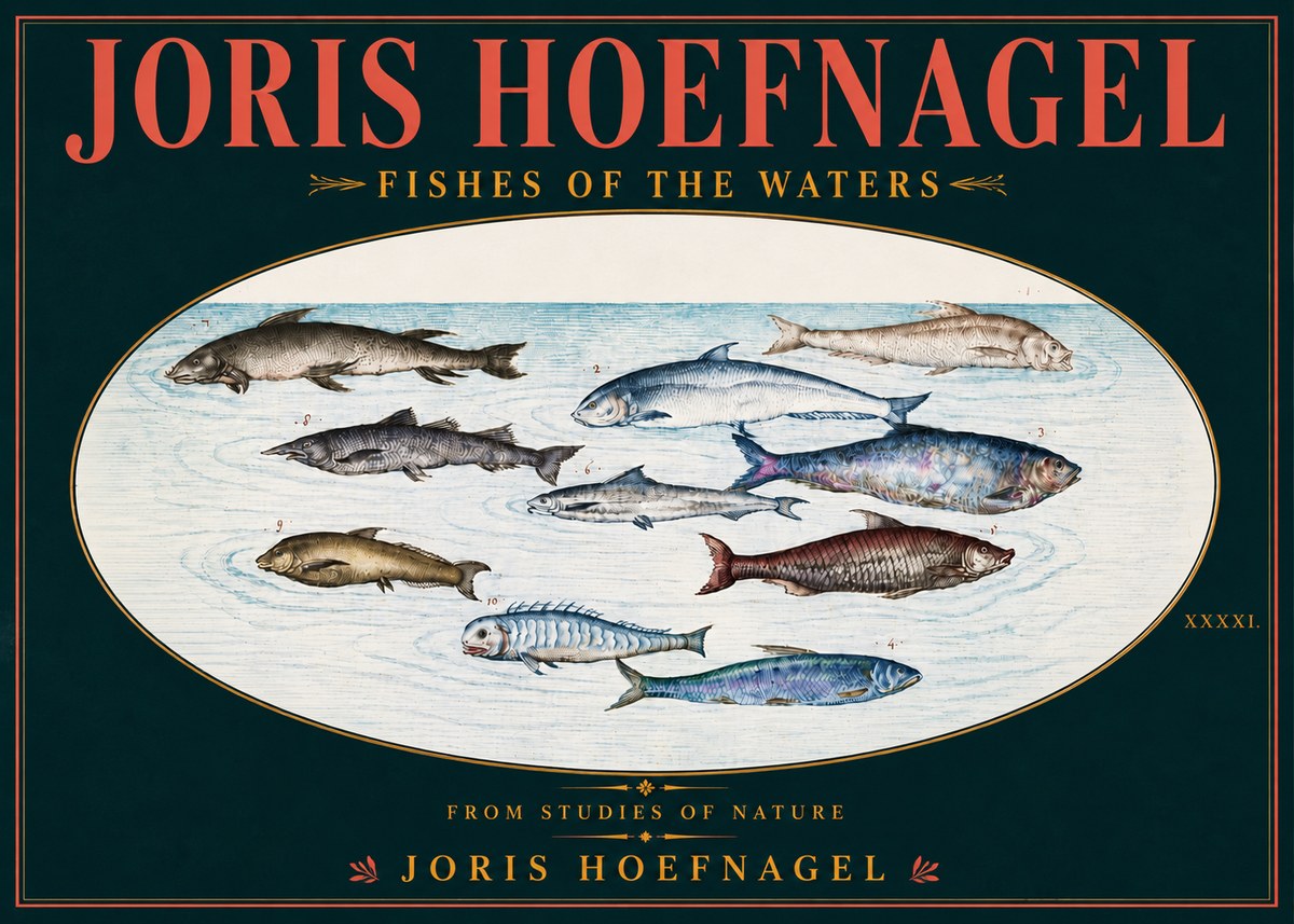 Joris Hoefnagel Fishes of the Waters II No6 - Plakát