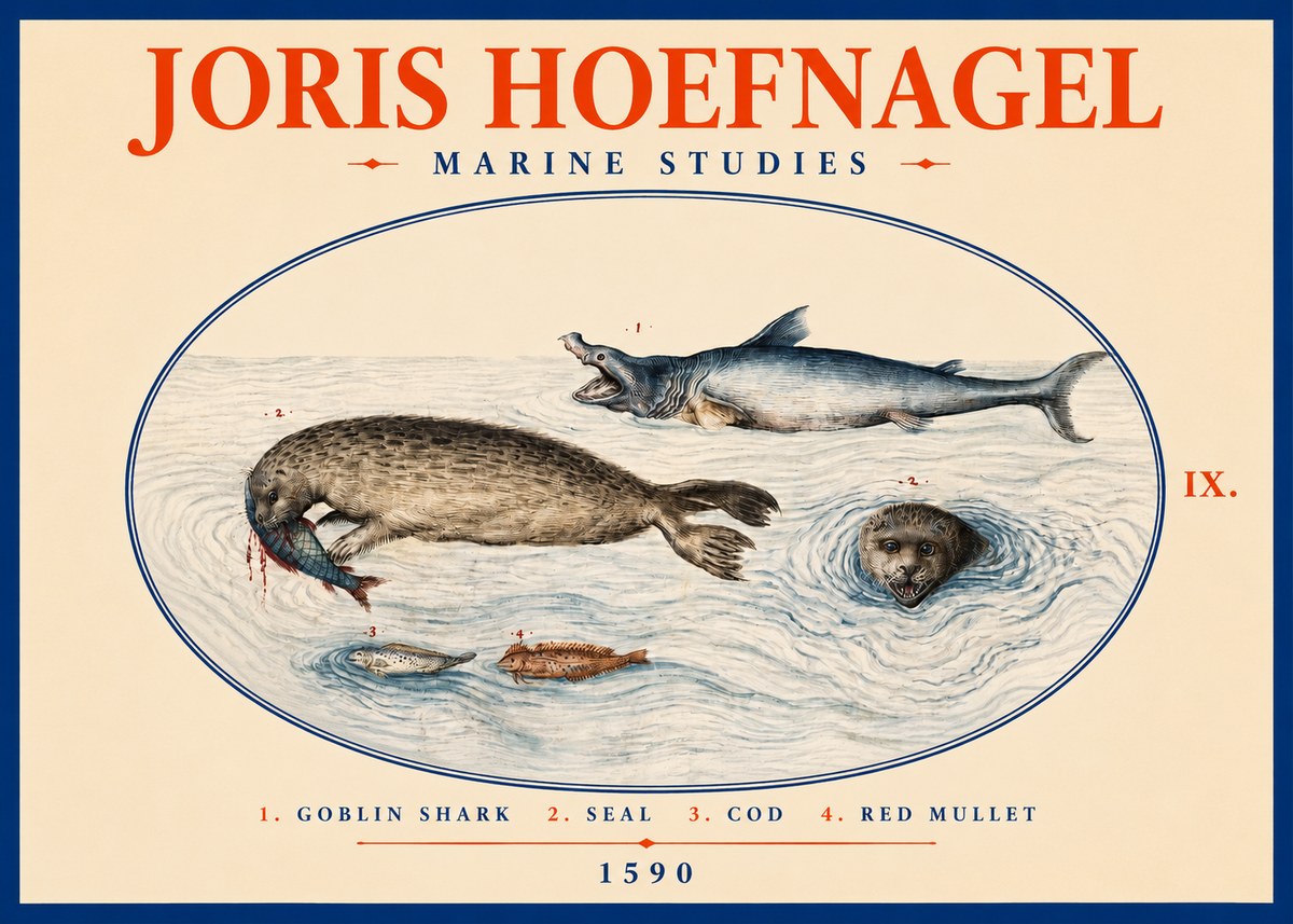 Joris Hoefnagel Marine Studies No2 - Plakát