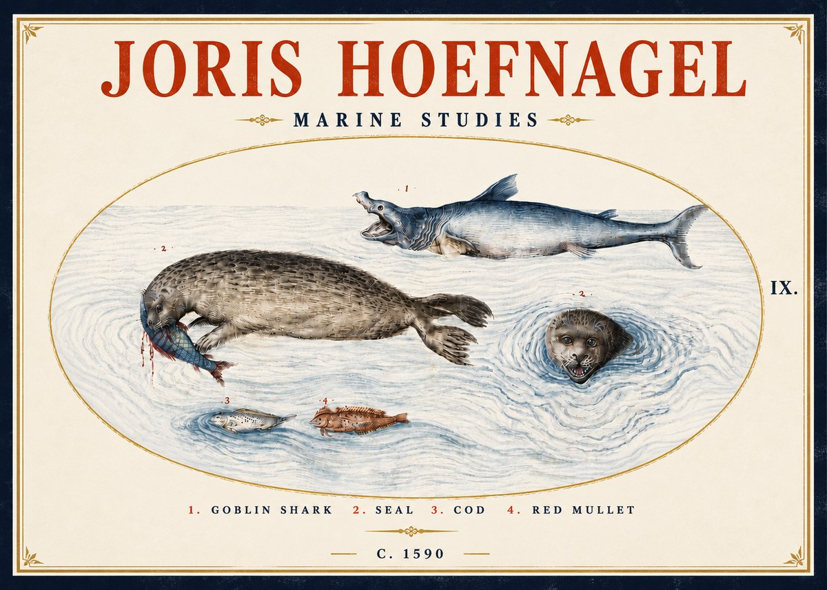 Joris Hoefnagel Marine Studies No5 - Plakát