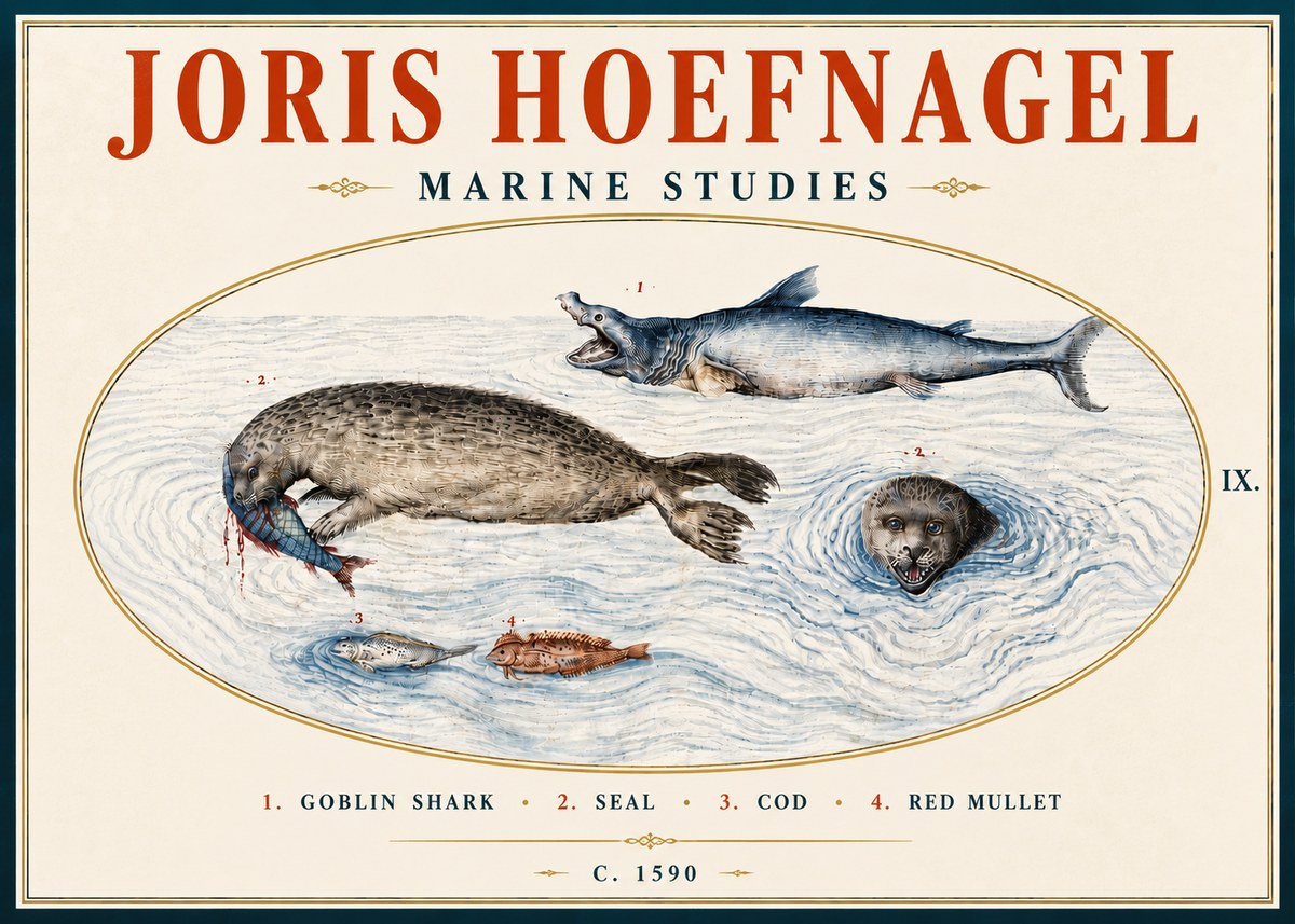 Joris Hoefnagel Marine Studies No6 - Plakát