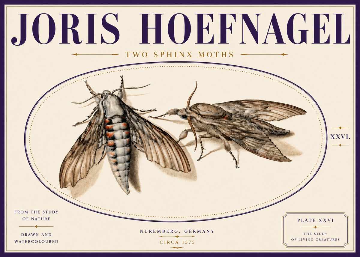 Joris Hoefnagel Two Sphinx Moths No5 - Plakát