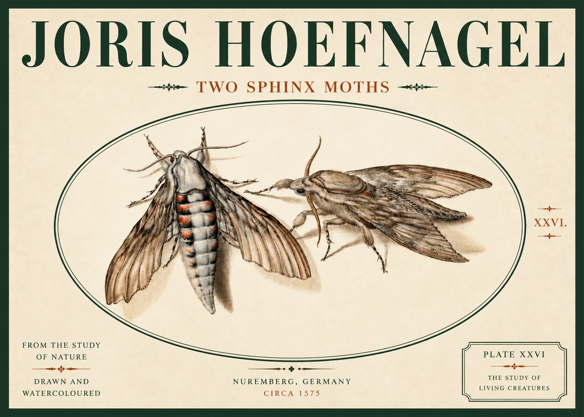 Joris Hoefnagel Two Sphinx Moths No6 - Plakát