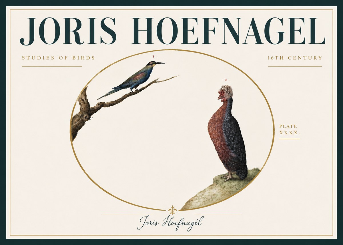Joris Hoefnagel Studies of Birds I No6 - Plakát