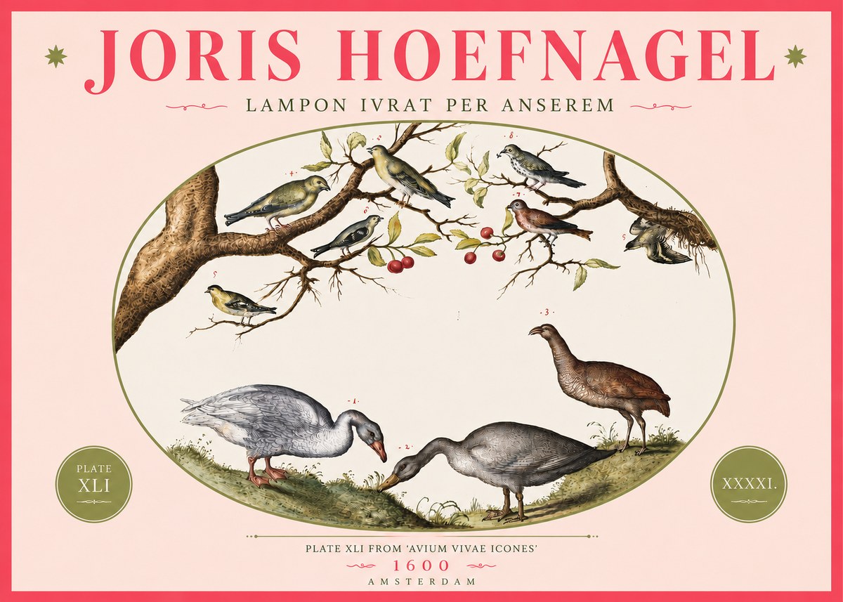 Joris Hoefnagel Lampon Ivrat per Anserem No4 - Plakát