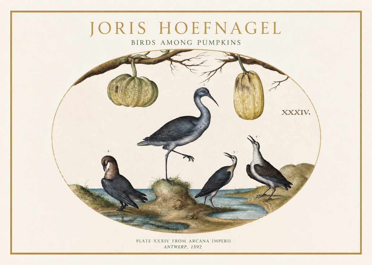 Joris Hoefnagel Birds and Fruits No2 - Plakát