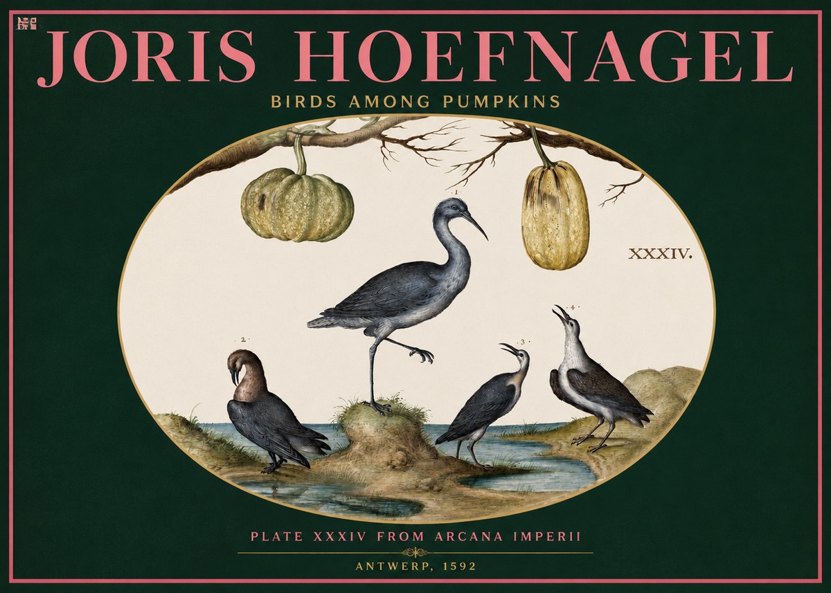 Joris Hoefnagel Birds and Fruits No3 - Plakát