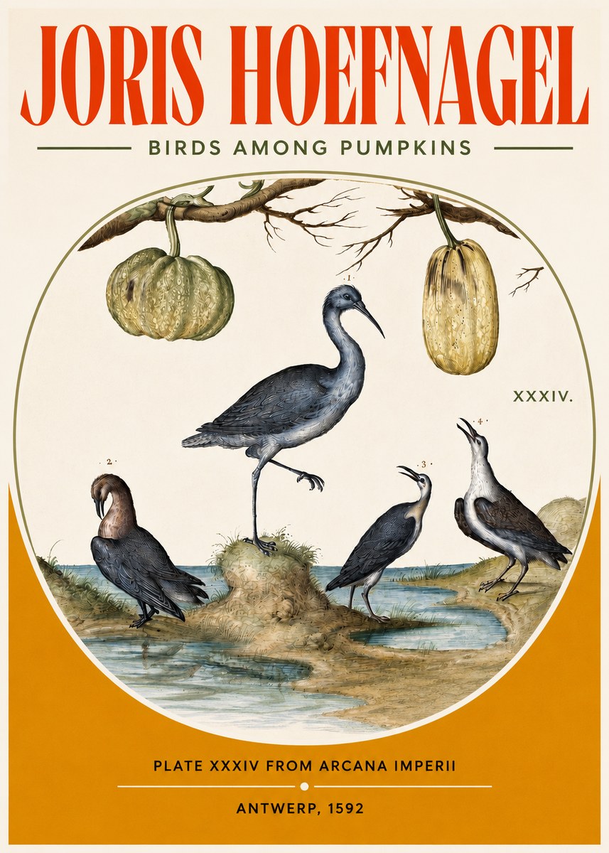 Joris Hoefnagel Birds and Fruits No4 - Plakát