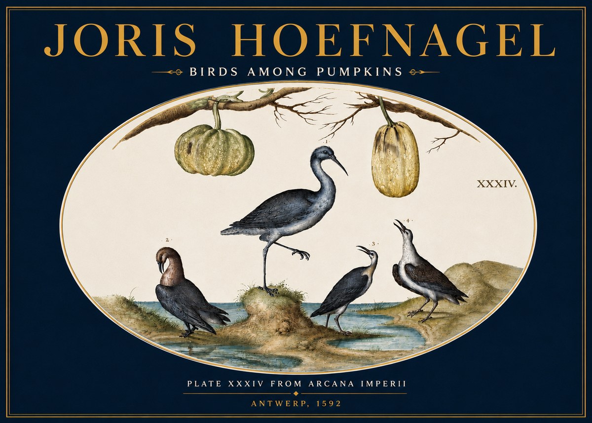 Joris Hoefnagel Birds and Fruits No5 - Plakát