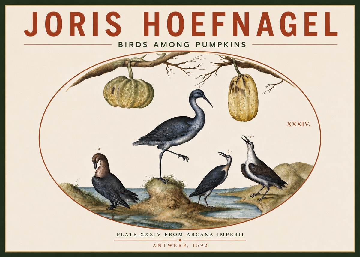Joris Hoefnagel Birds and Fruits No6 - Plakát