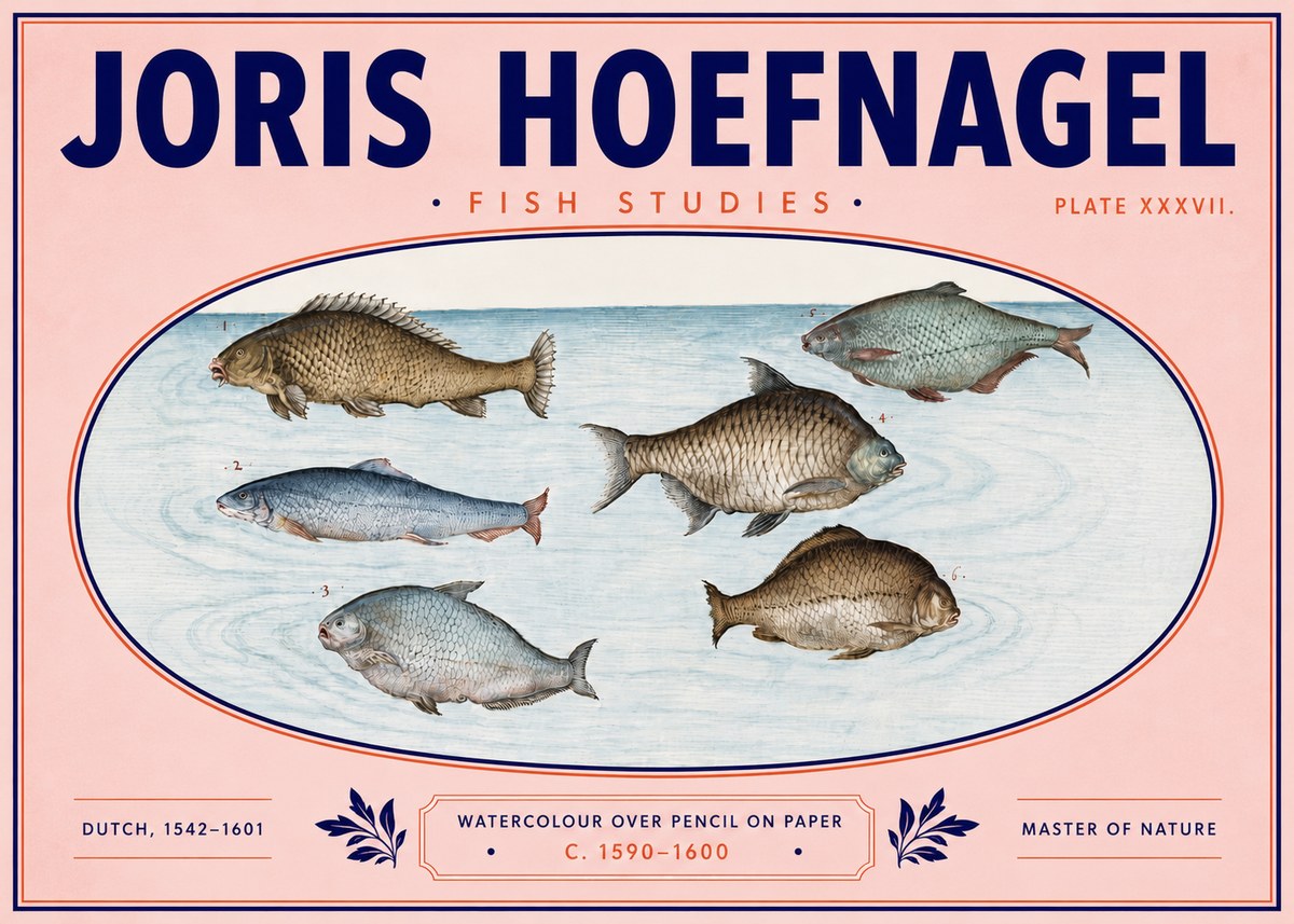 Joris Hoefnagel Six Freshwater Fish No6 - Plakát