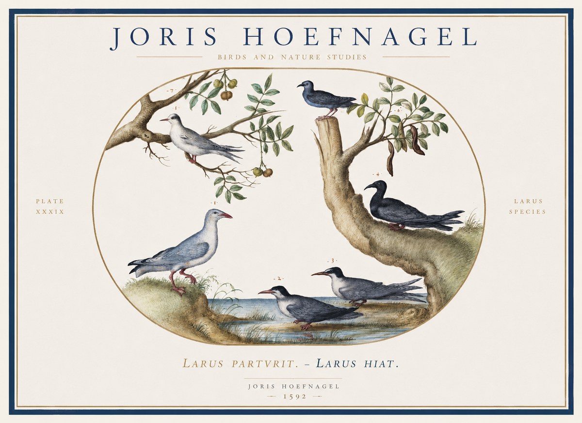 Joris Hoefnagel Studies of Birds II No6 - Plakát