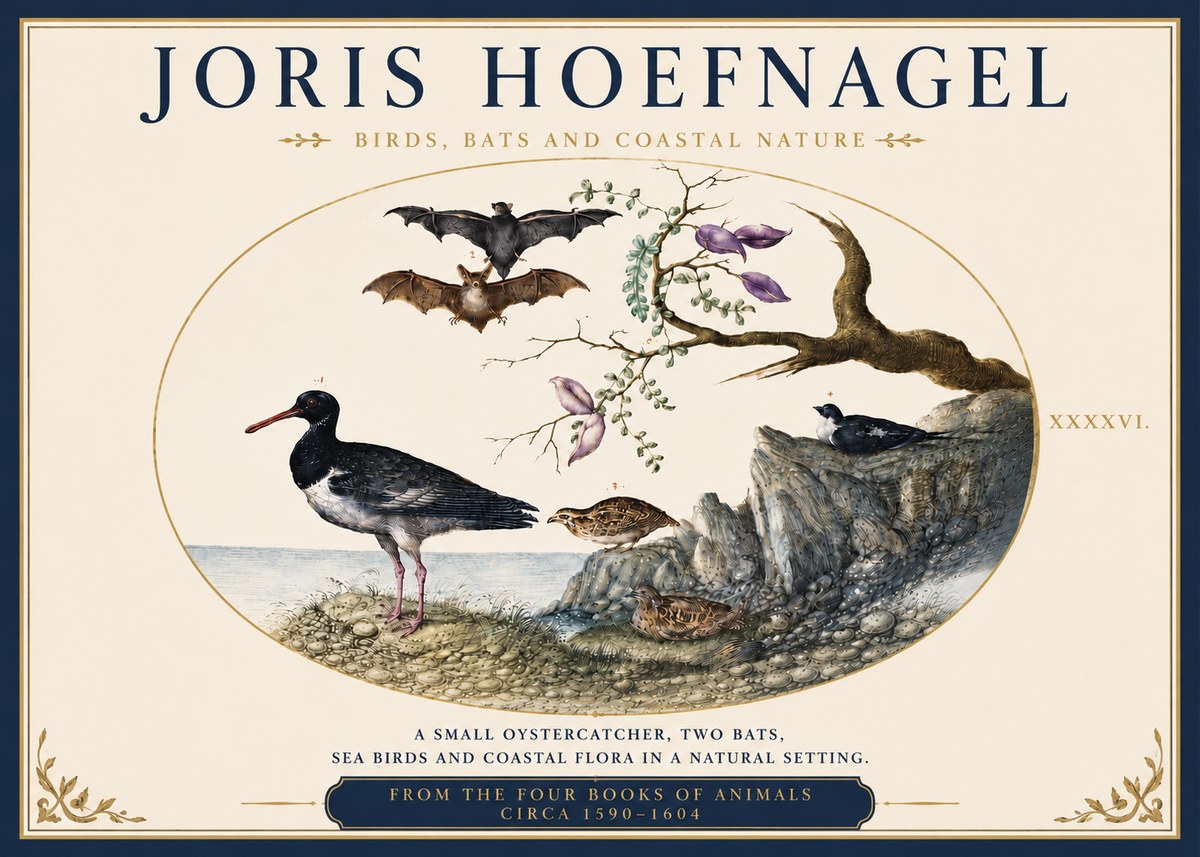 Joris Hoefnagel Birds, Bats and Coastal Nature No5 - Plakát