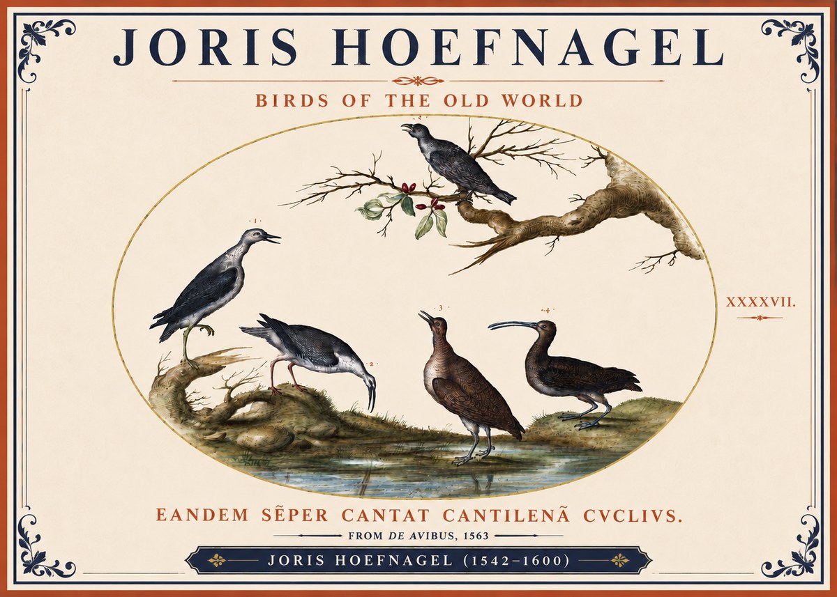 Joris Hoefnagel Birds of the Old World No4 - Plakát