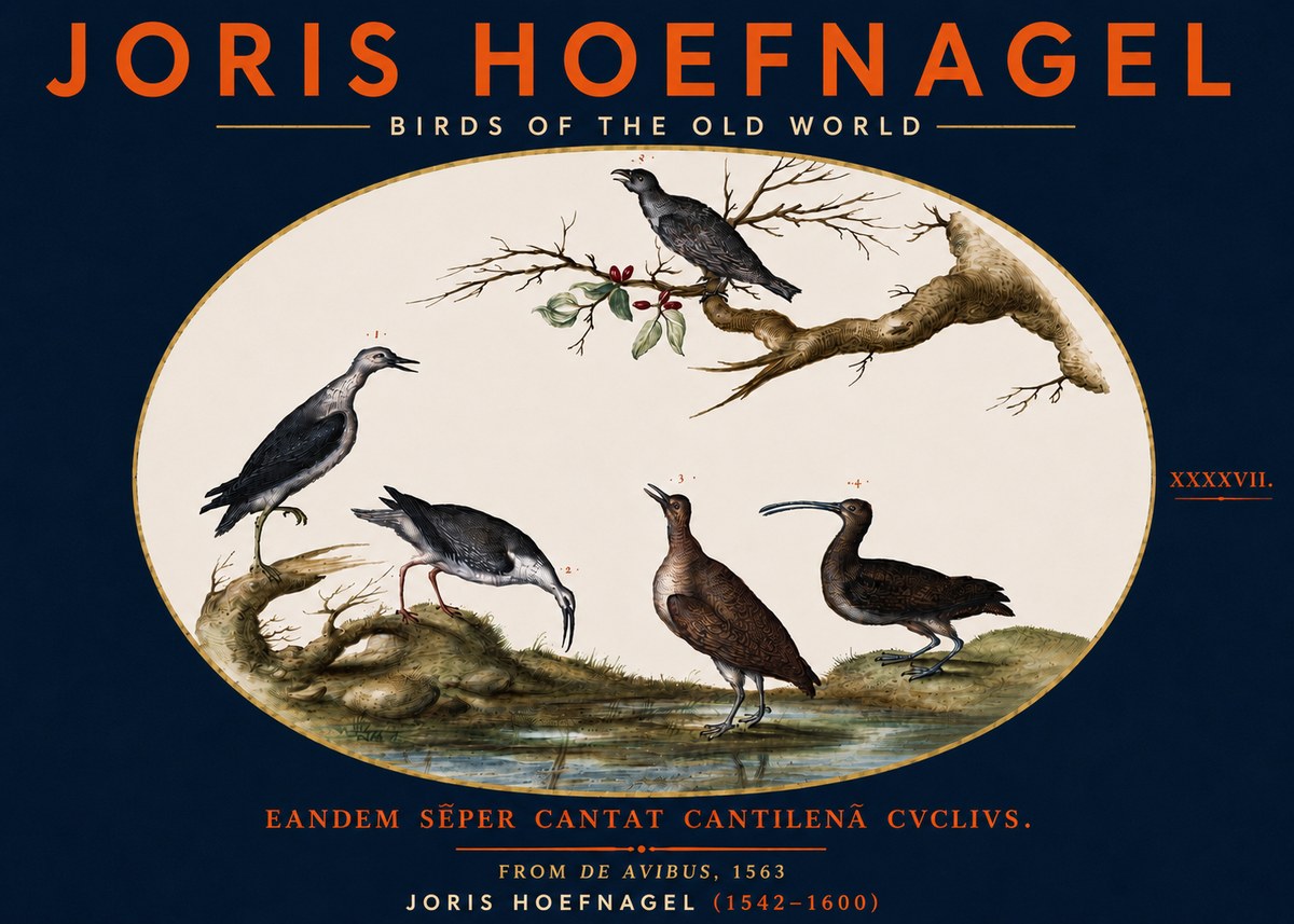 Joris Hoefnagel Birds of the Old World No5 - Plakát
