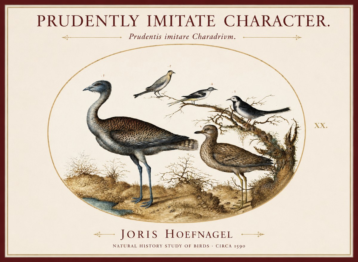 Joris Hoefnagel Prudently Imitate Character. No1 - Plakát