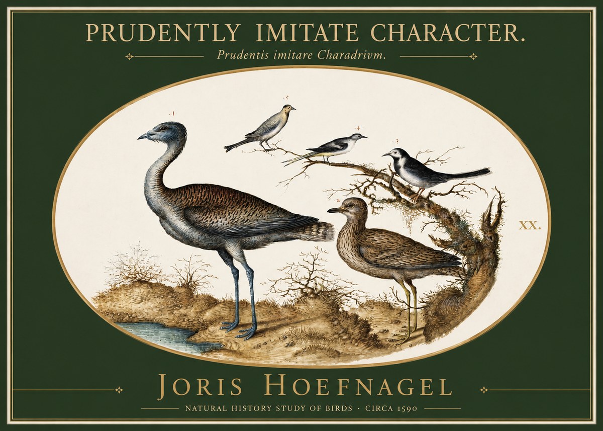 Joris Hoefnagel Prudently Imitate Character. No2 - Plakát