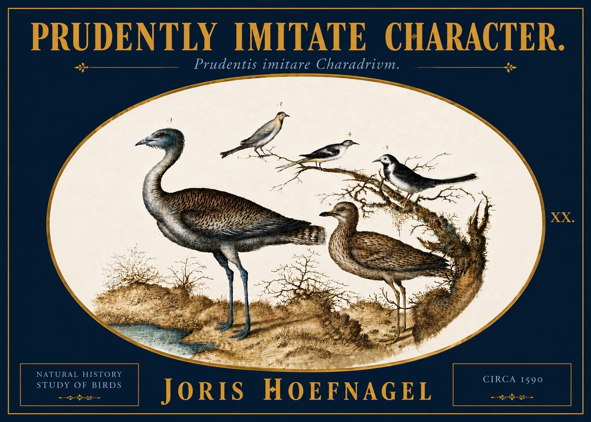 Joris Hoefnagel Prudently Imitate Character. No5 - Plakát