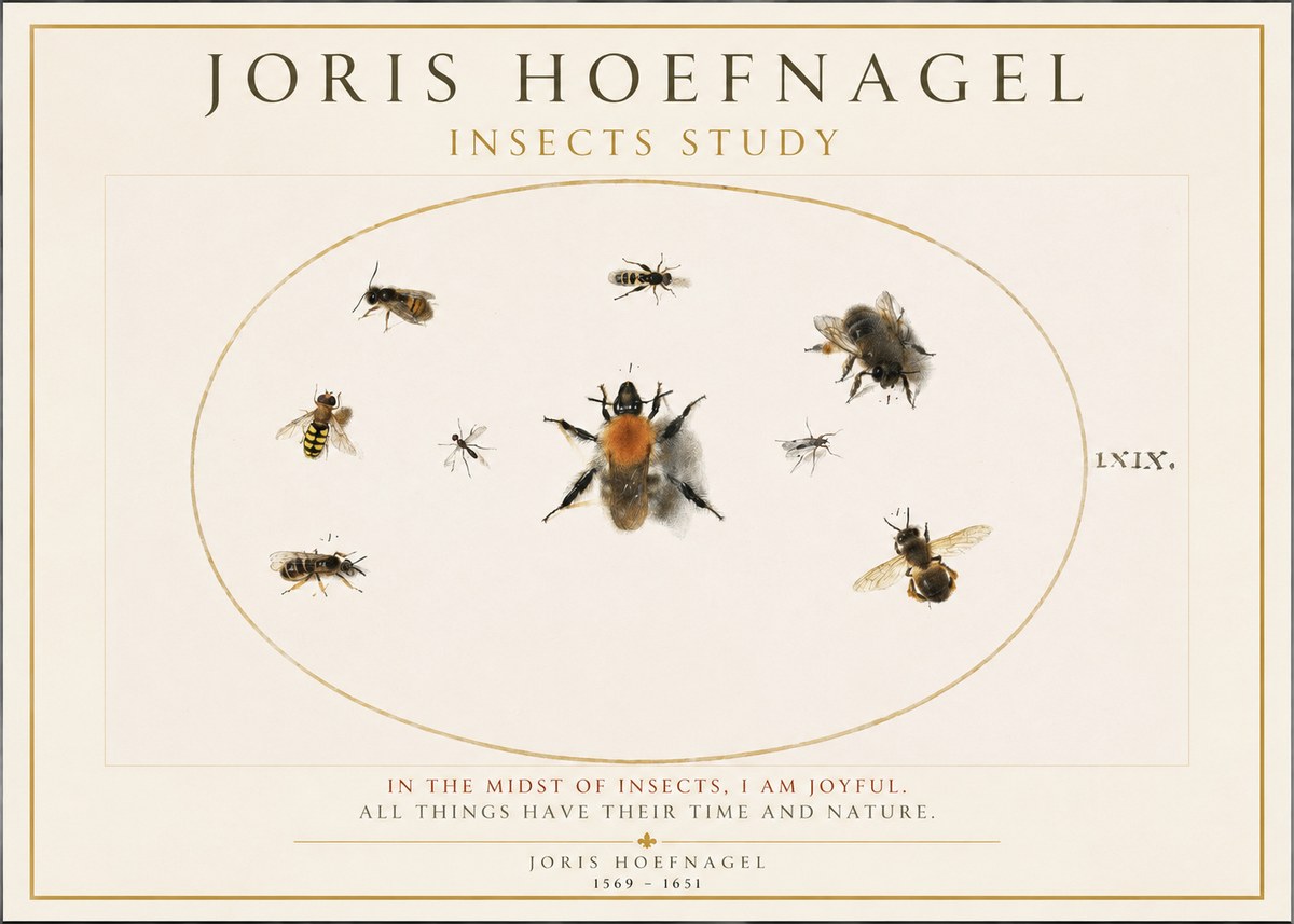 Joris Hoefnagel Insects Study II No1 - Plakát