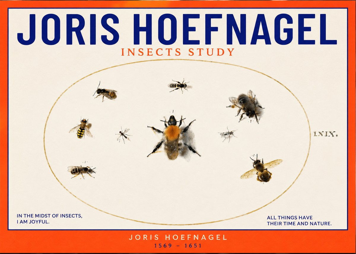 Joris Hoefnagel Insects Study II No2 - Plakát