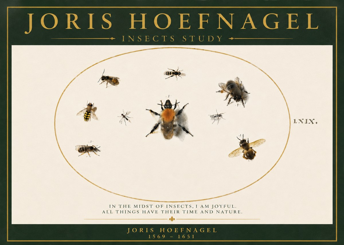 Joris Hoefnagel Insects Study II No3 - Plakát