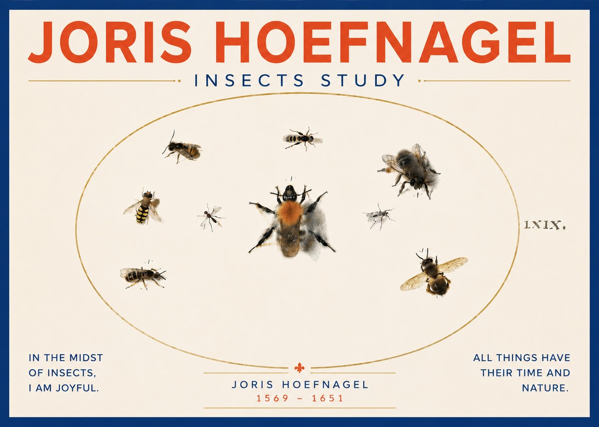 Joris Hoefnagel Insects Study II No4 - Plakát