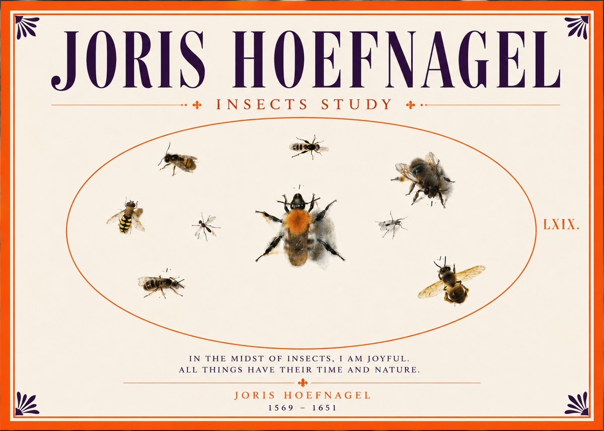 Joris Hoefnagel Insects Study II No5 - Plakát