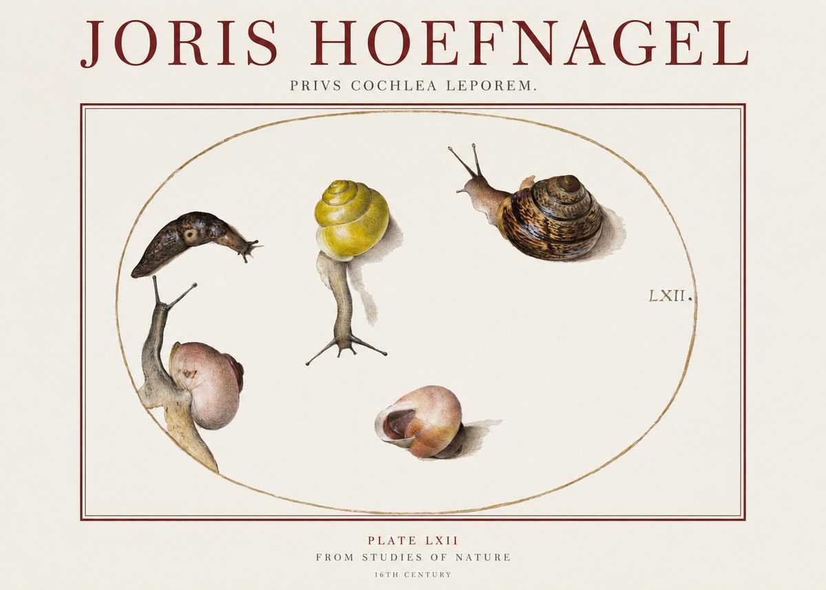 Joris Hoefnagel Privs Cochlea Leporem. No1 - Plakát