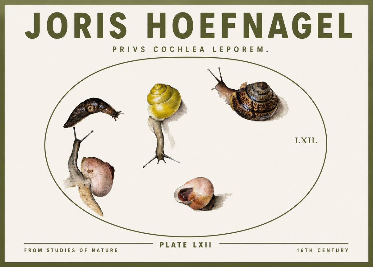 Joris Hoefnagel Privs Cochlea Leporem. No3 - Plakát