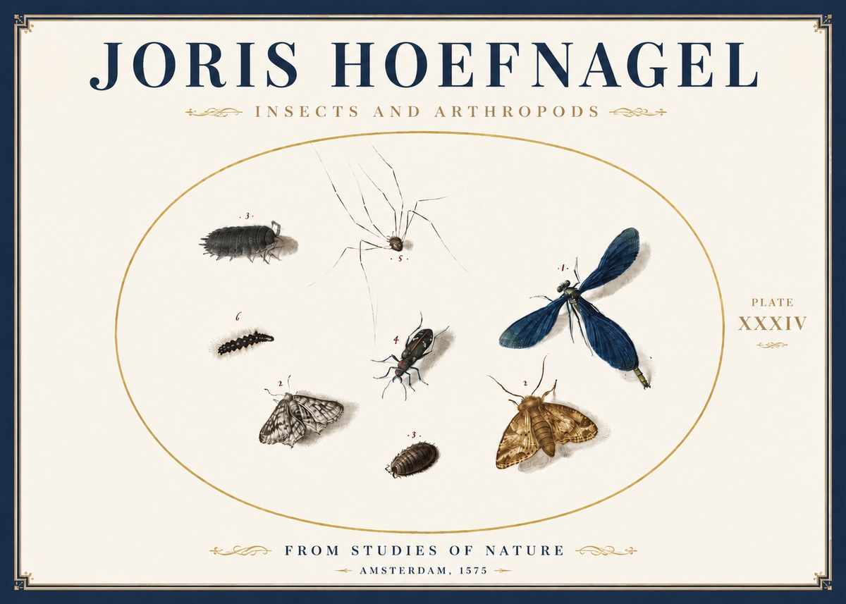 Joris Hoefnagel Insects and Arthropods No4 - Plakát