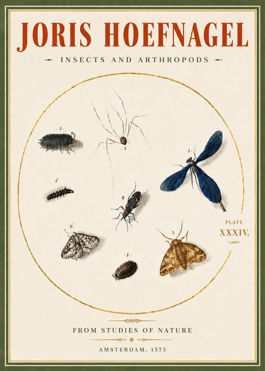 Joris Hoefnagel Insects and Arthropods No5 - Plakát