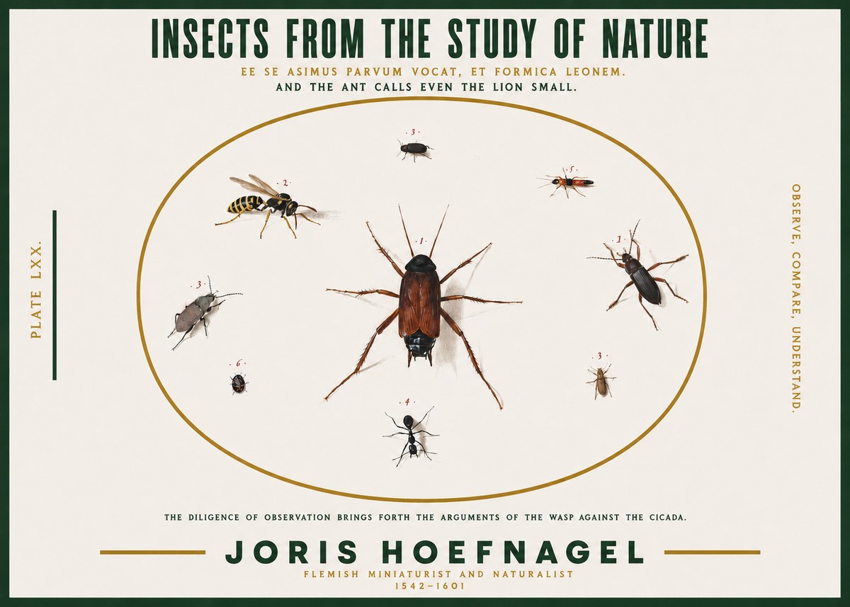 Joris Hoefnagel Insects from the Study of Nature No2 - Plakát