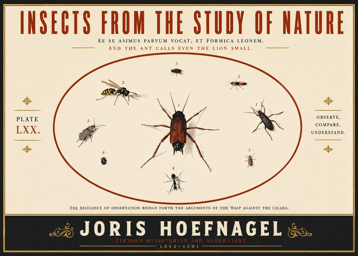 Joris Hoefnagel Insects from the Study of Nature No4 - Plakát