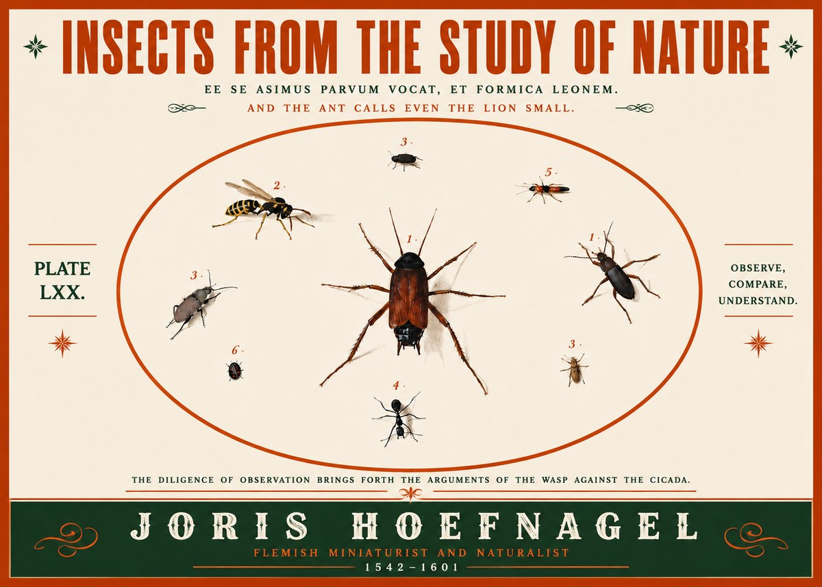 Joris Hoefnagel Insects from the Study of Nature No5 - Plakát